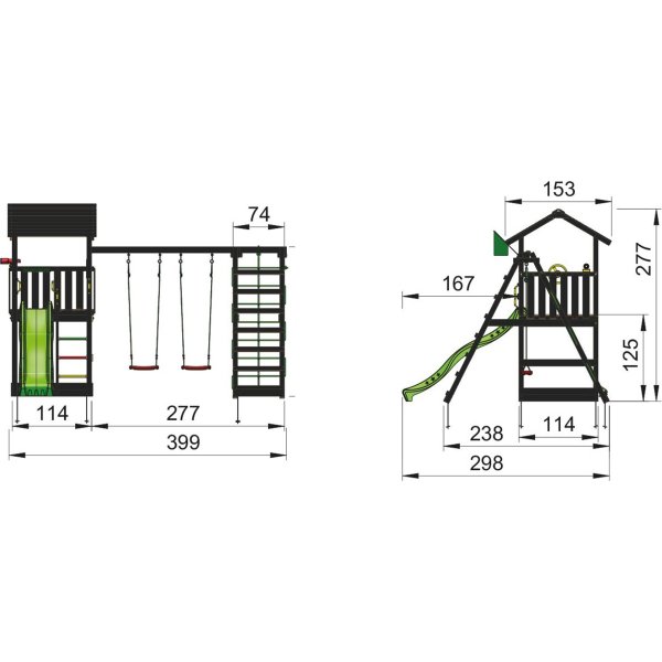 Jungle Gym Casa 2.1 lektorn m/climb och rutschkana