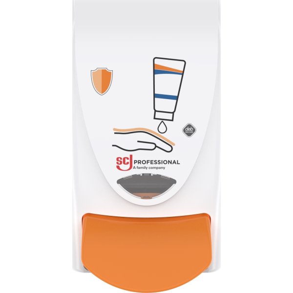 Deb Protect Dispenser f/kräm, Vit/orange, 1 L