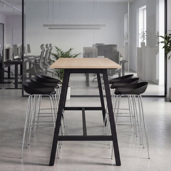 Talk Högbord, svart ram/ek-laminat, 180x70 cm