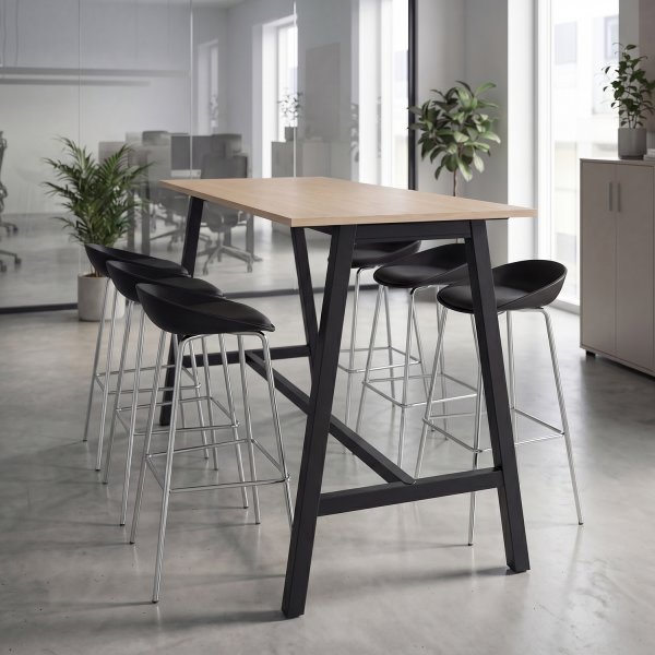 Talk Högbord, svart ram/ek-laminat, 180x70 cm