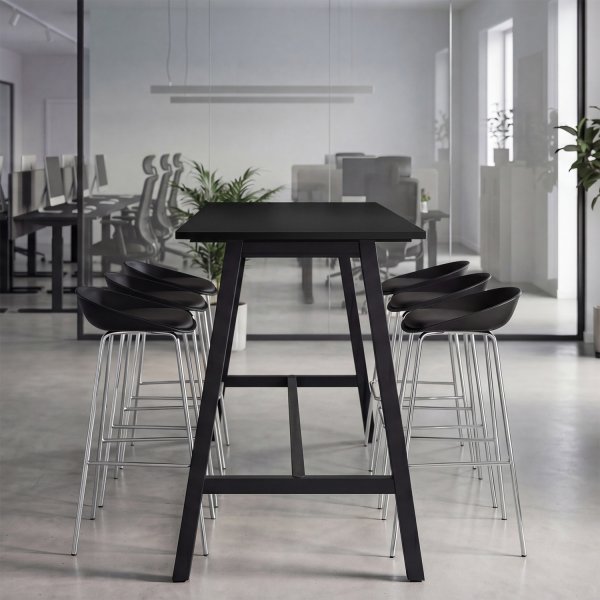 Talk Högbord, svart ram/svart laminat, 180x70 cm