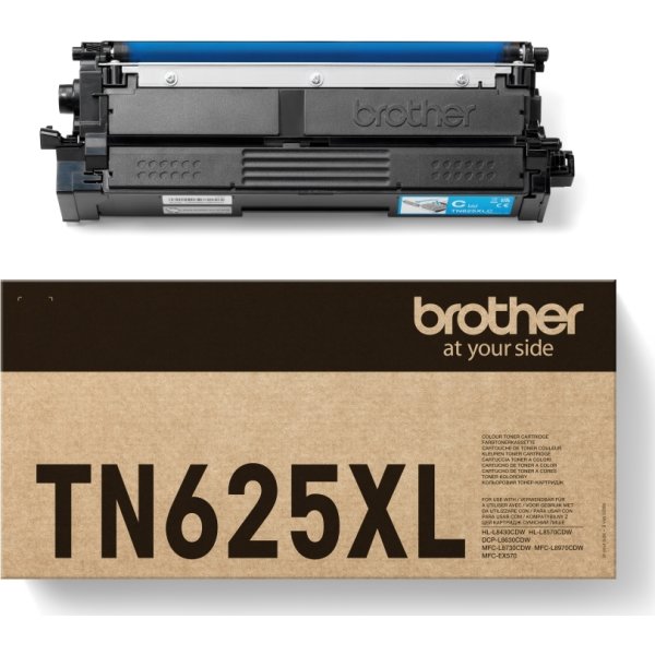 Brother TN625XLC lasertoner, cyan, 4.500 sidor