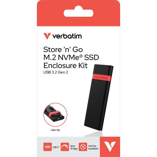 Verbatim Pocket kabinet kit – USB 3.2 Gen 2, svart