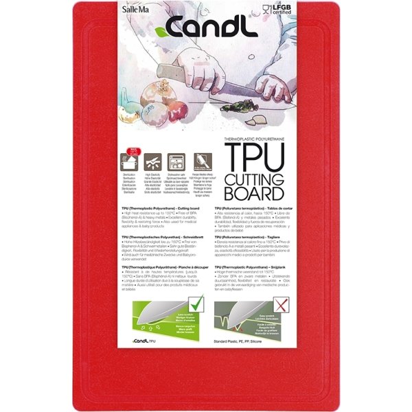 Candl TPU Skärbräda, 38x25 cm, röd