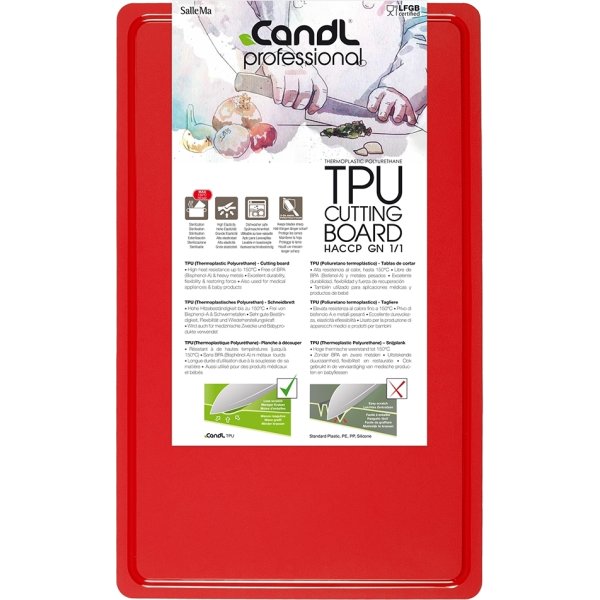 Candl TPU Skärbräda, Proff, 53x32,5 cm, röd