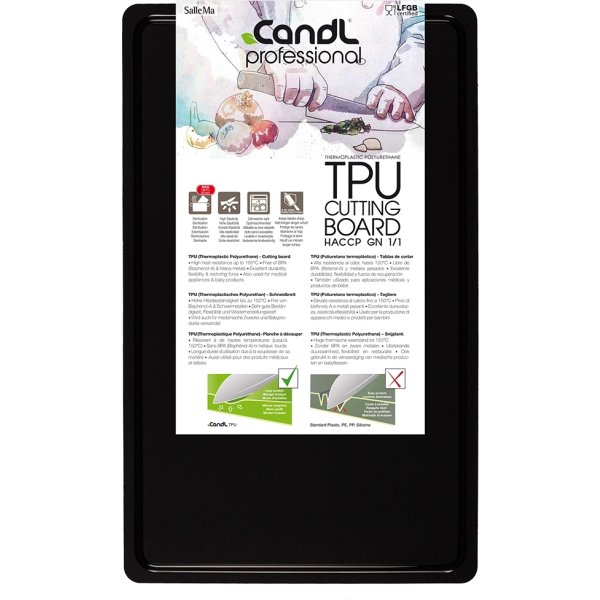 Candl TPU Skärbräda, Proff, 53x32,5 cm, svart