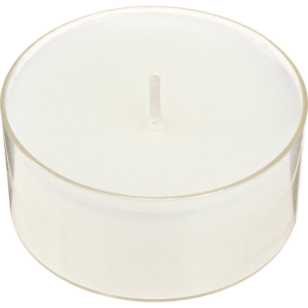 Värmeljus i plastkopp, veg.stearin, vit, 18 st.