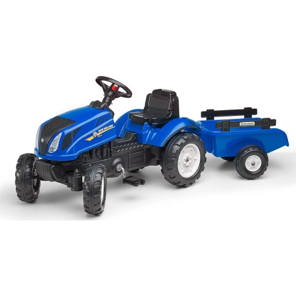 FALK New Holland traktor med vagn, blå