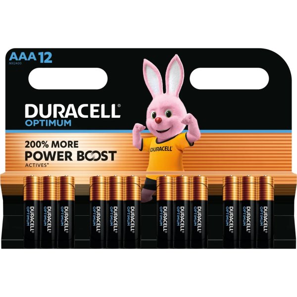 Duracell Optimum AAA-batterier, 12 st