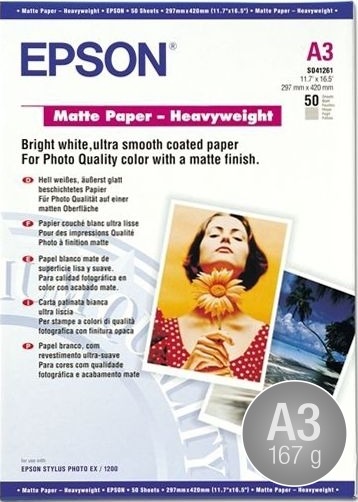Epson C13S041261 matt, A3 / 167 g / 50 st ark