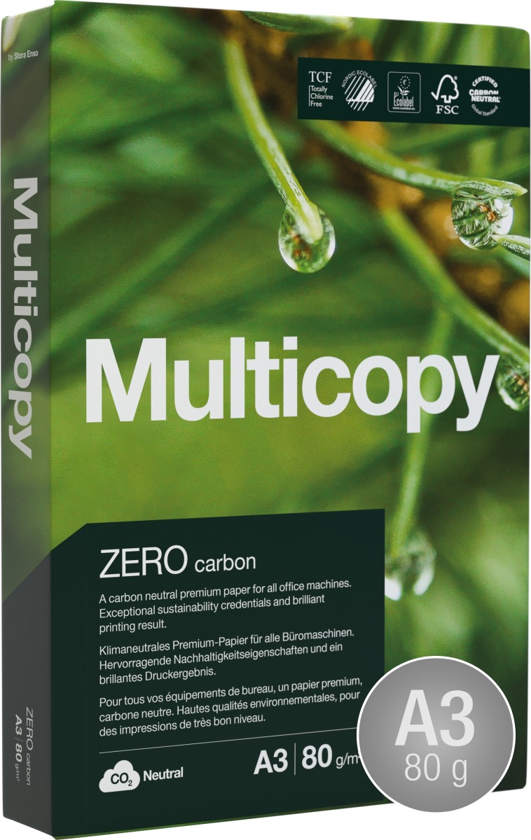 MultiCopy Zero kopieringspapper A3 | 80g | 500 ark
