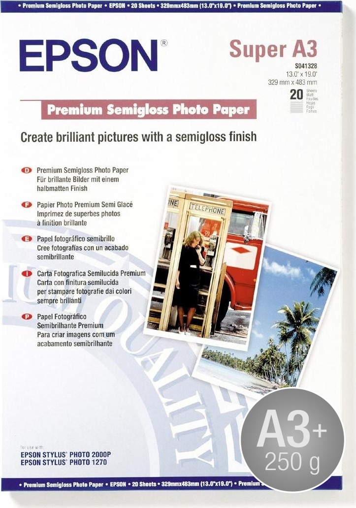 Epson C13S041328 semigloss A3+ / 250 g / 20 st ark