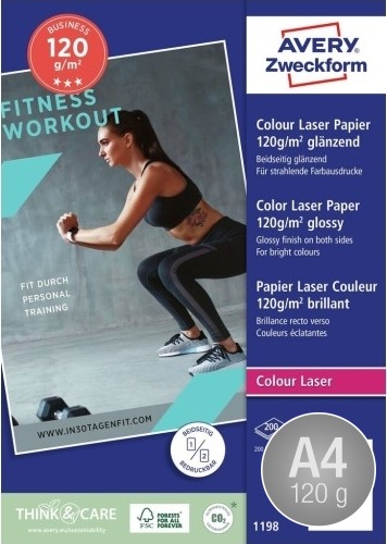 Avery laser-fotopapper, glansigt, A4 / 120 g / 200