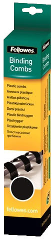 Spiralrygg Fellowes A4 Plast 21 ringar 8 mm Svart