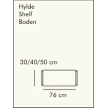ABC hylde LxD: 76x40 cm, hvidlaseret