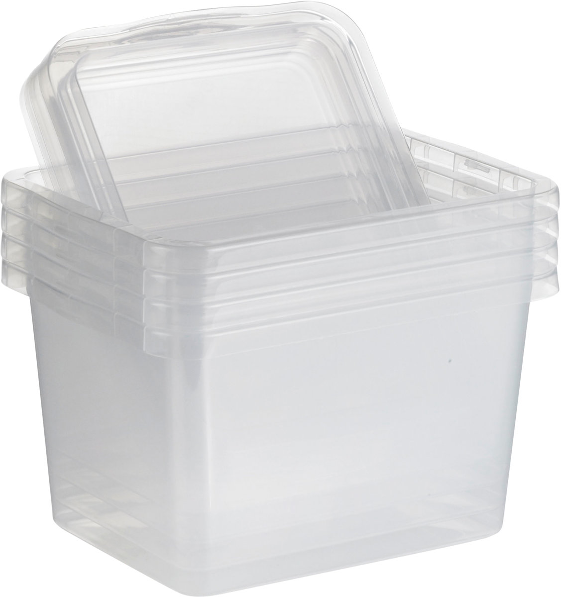 Basic plastlåda inkl. lock, 13 liter, klar