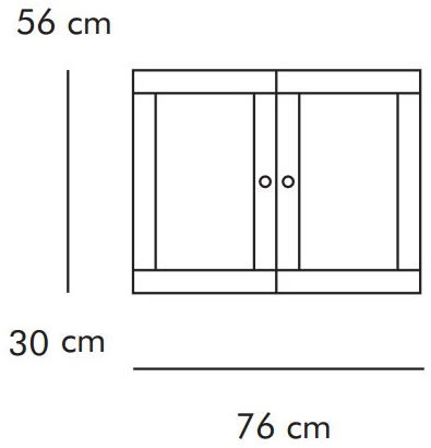 ABC Dobbeltskab m. trælåger, 76x30 cm, natur