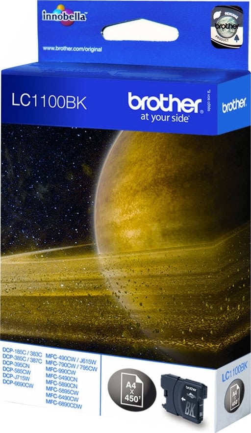 Brother LC1100BK blækpatron, sort, 450s
