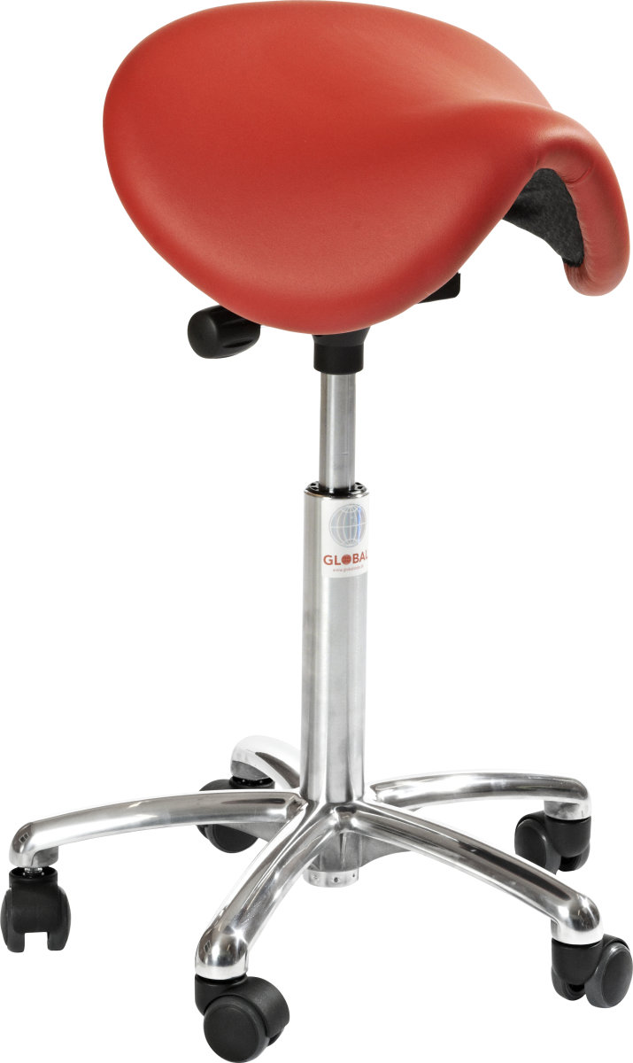 CL Pinto sadelstol, rød, kunstlæder, 58-77 cm