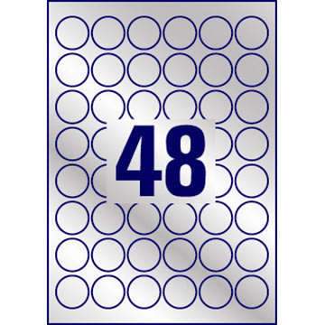 Avery L6129-20 runda, slitstarka etiketter, 30 mm,