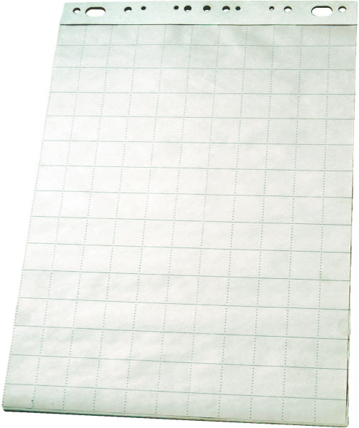 Blädderblock 95x65 cm, 50 ark blankt/rutat