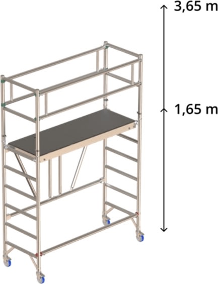 Fällbar byggnadsställning 75 x 180 (räcke), H1,65m