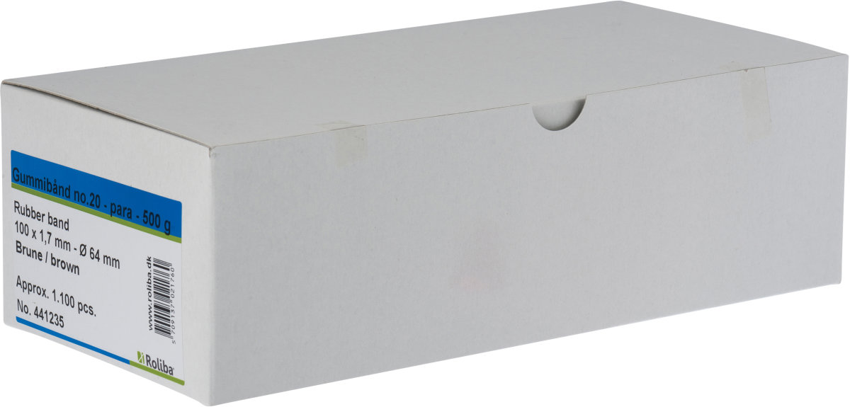 Gummiband nr 20, 500 g, 100 mm, brun