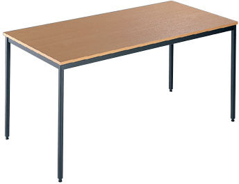 Matsalsbord, 120x80 cm, bok med svart underrede