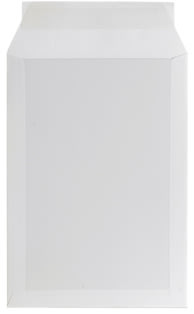 Bong kuvert med pappbaksida, A4, 250x353 mm, vit