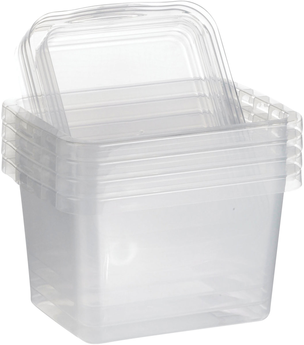 Basic plastlåda inkl. lock, 8,0 liter, klar