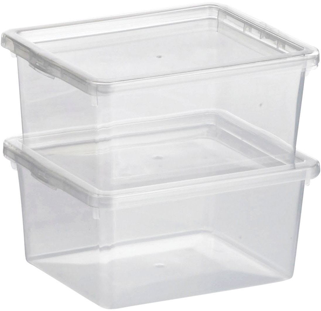 Basic plastlåda inkl. lock, 2,0 liter, klar