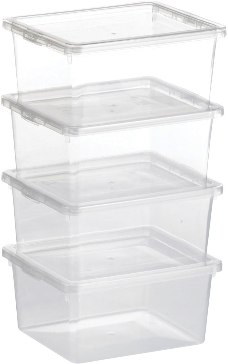 Basic plastlåda inkl. lock, 2,0 liter, klar