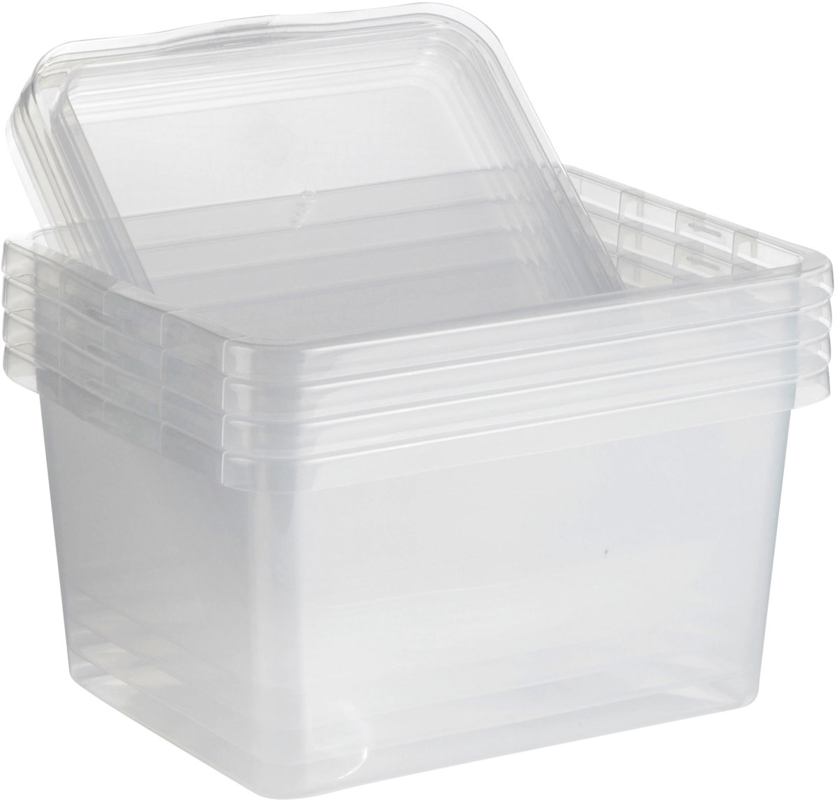 Basic plastlåda inkl. lock, 18 liter, klar