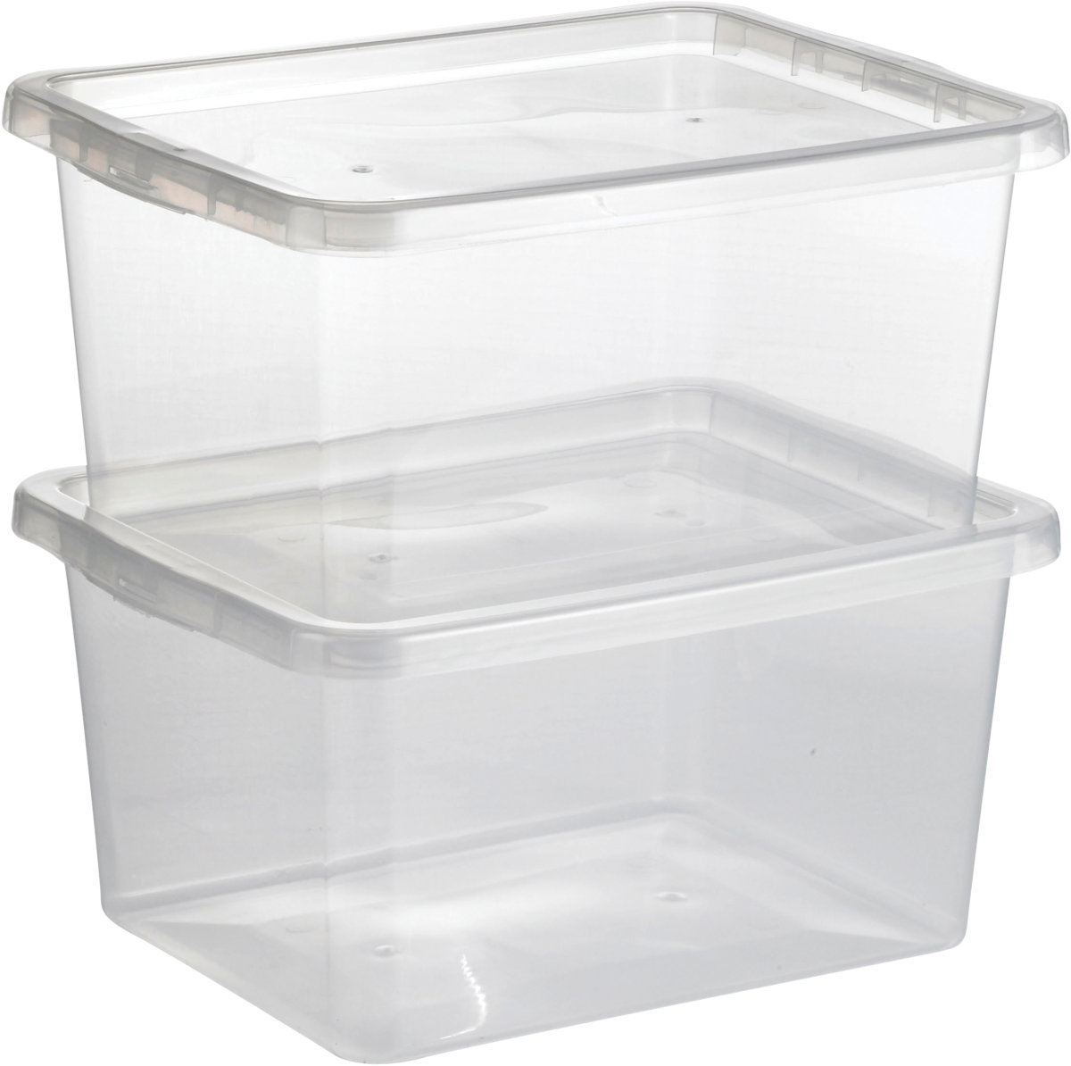 Basic plastlåda inkl. lock, 18 liter, klar