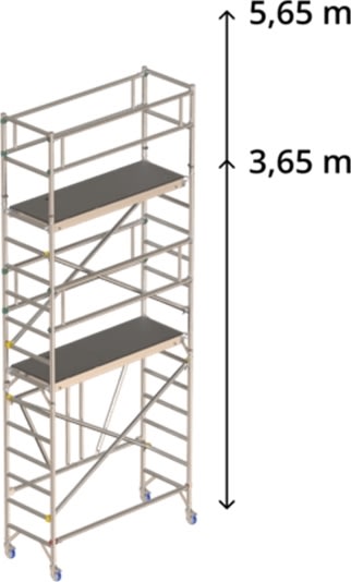 Fällbar byggnadsställning 75 x 180 (räcke), H3,65m