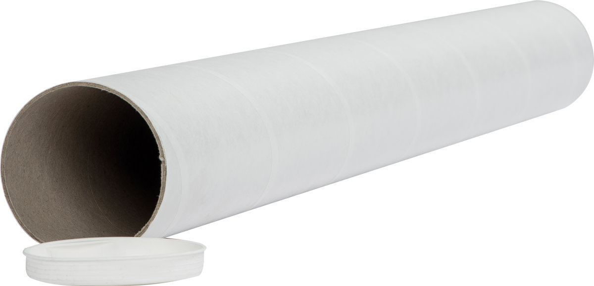 Papprör med lock, Ø70 x 2,0 x 745 mm