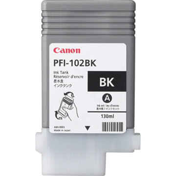 Canon PFI-102BK blækpatron, sort, 130 ml