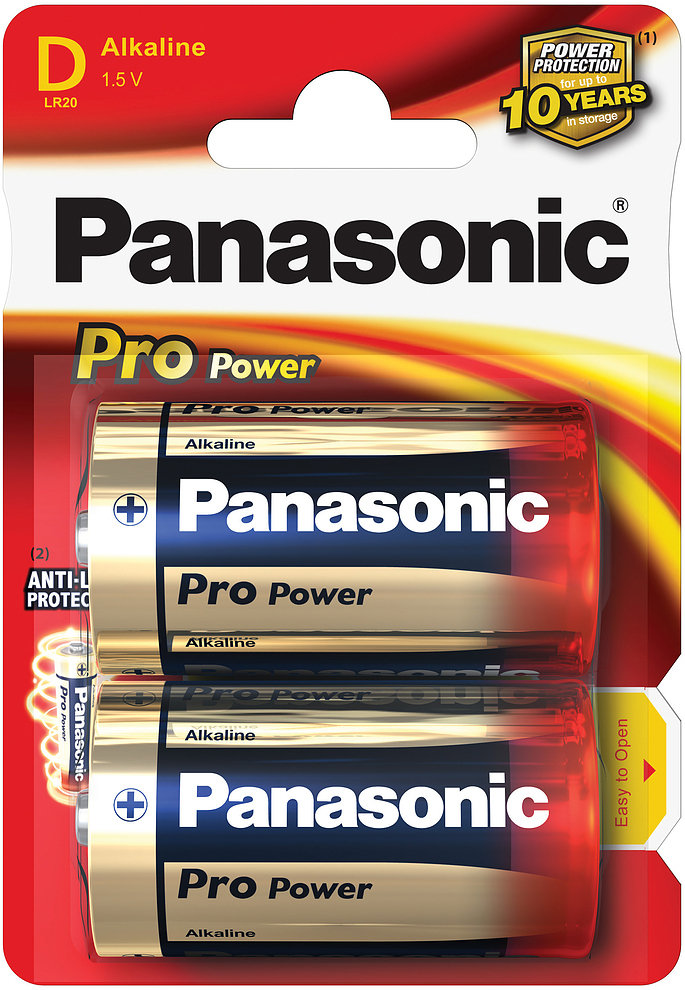 Panasonic strl. D Pro Power Gold batteri, 2 st
