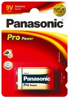 Panasonic strl. 9V Pro Power Gold batteri, 1 st