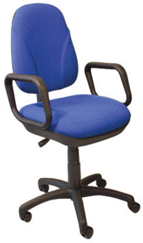 Deluxe kontorstol med armlæn, blå