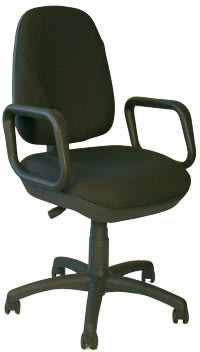 Deluxe kontorstol med armlæn, sort