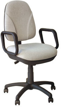 Deluxe kontorstol med armlæn, grå