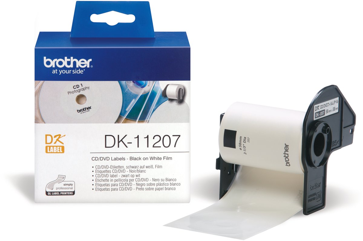 Brother CD/DVD-etikett, plast, 58x58 mm