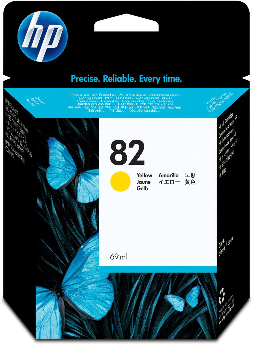 Bläckpatron HP 82/C4913A Gul 69 ml