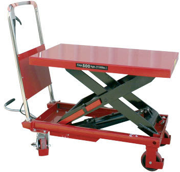 Mobilt lyftbord med fotpump, 500 kg