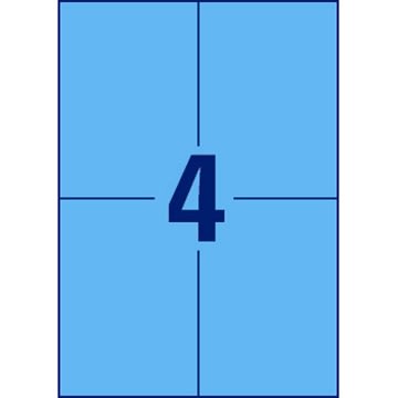 Avery 3457 färgade etiketter, 105x148 mm, blå