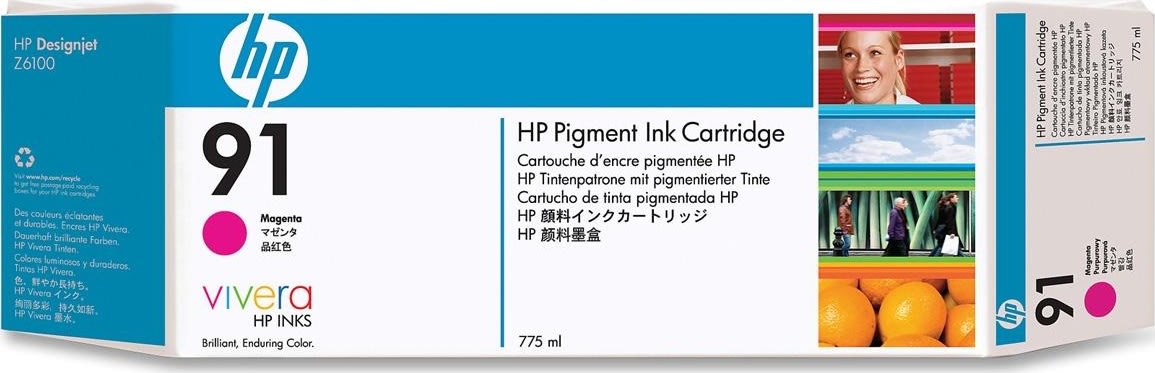 HP nr 91/C9468A bläckpatron, magenta, 775 ml