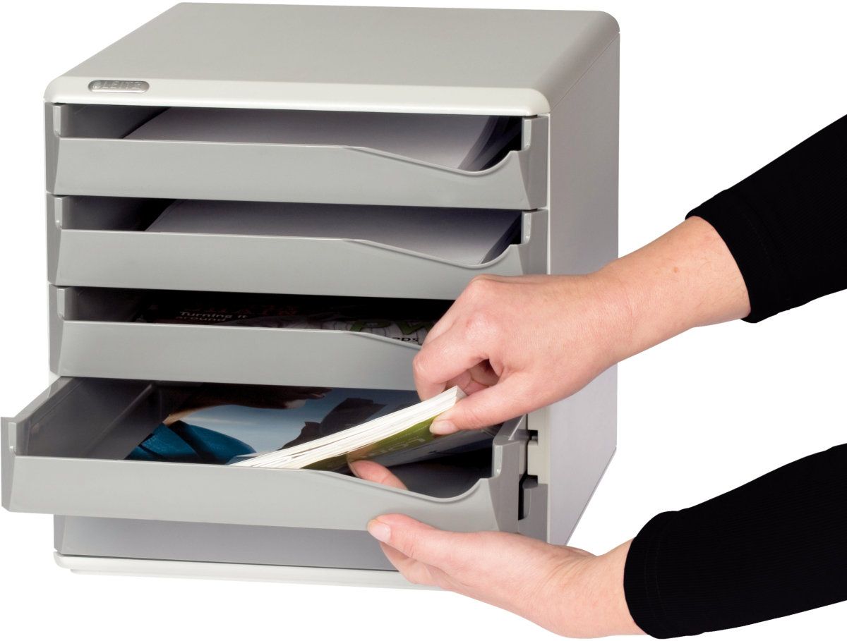 Leitz förvaringsbox med 5 lådor, grå