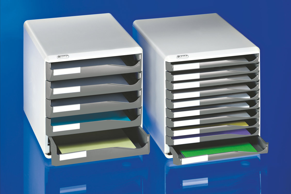 Leitz förvaringsbox med 5 lådor, grå