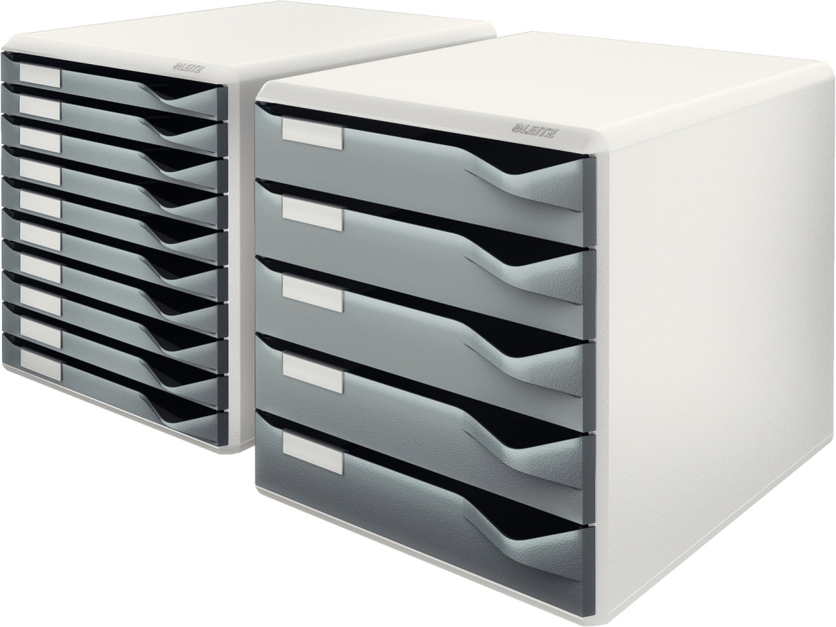 Leitz förvaringsbox med 5 lådor, grå